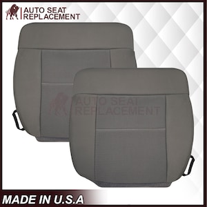 2004 2005 2006 Front Bottom Seat Covers for Ford F-150 XLT STX Regular Cab 2-Tone Gray Cloth