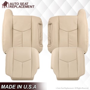 GMC Yukon Seat Cover Replacement (2003-2006): Shale Light Tan Synthetic Leather, Made in USA
