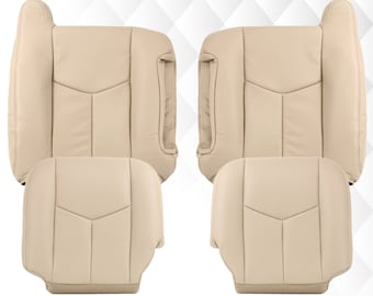 Chevy Silverado Tahoe Suburban Seat Cover: Light Tan Synthetic Leather (2003-2007)