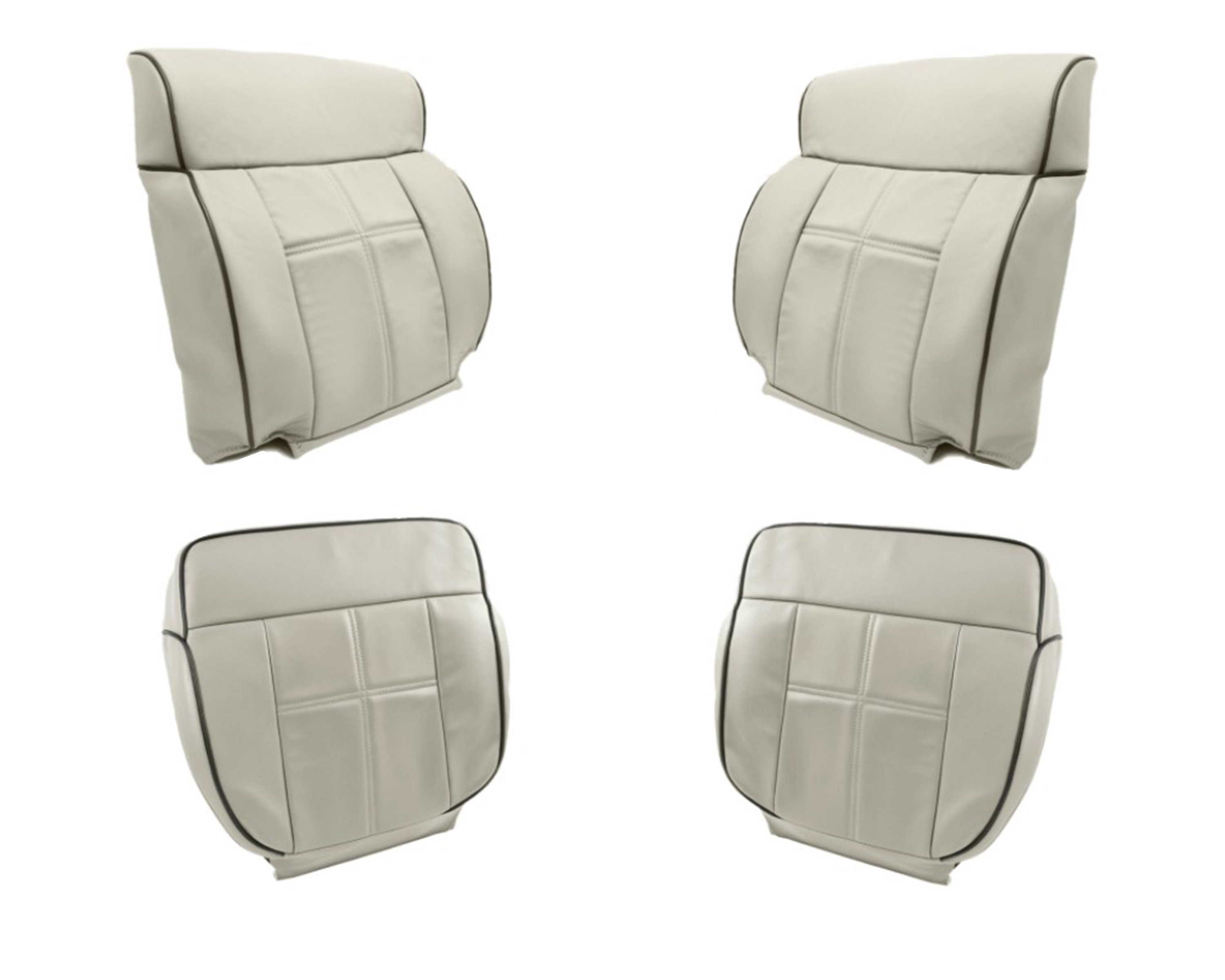 Lincoln Mark LT Front Seat Cover: Medium Light Parchment Leather/Vinyl (2006-2008)