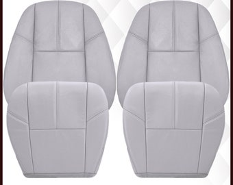 GMC Yukon Sierra Leather Seat Cover Replacement (2007-2014) - Light Titanium Gray, Made in USA