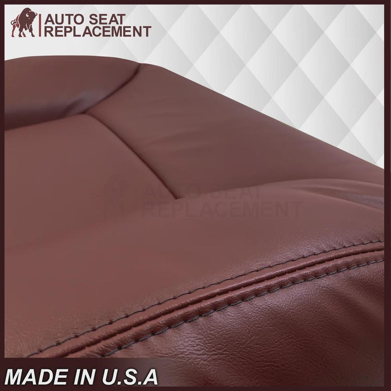 Ruby Red Synthetic Leather Seat Cover: Chevy Tahoe, Suburban, Silverado (1995-1999) Made in USA image 11
