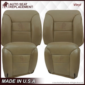 1995 1996 1997 1998 1999 Chevy Tahoe Suburban Silverado Seat Cover Replacement in Genuine Leather, Medium Neutral Tan, Made in USA