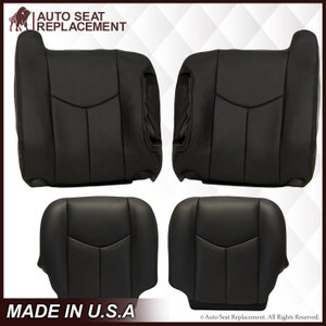 2003 2004 2005 2006 2007 Chevy Silverado Avalanche Sierra 1500/2500 HD Genuine Leather Replacement Seat Covers In Dark Gray ( Made In USA )