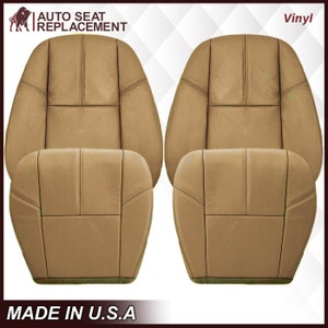 2007 2008 2009 2010 2011 2012 2013 2014 Chevy Tahoe Suburban Replacement Synthetic Leather (Vinyl) Seat Cover, LightCashmereTan, Made in USA