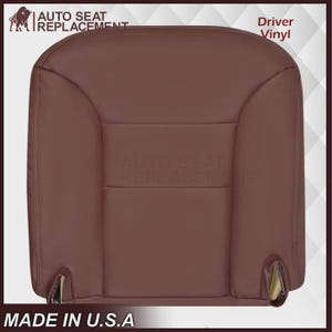 Ruby Red Synthetic Leather Seat Cover: Chevy Tahoe, Suburban, Silverado (1995-1999) Made in USA Driver Bottom
