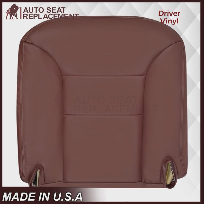 Ruby Red Synthetic Leather Seat Cover: Chevy Tahoe, Suburban, Silverado (1995-1999) Made in USA Driver Bottom