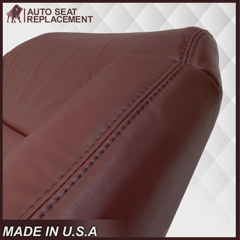 Ruby Red Synthetic Leather Seat Cover: Chevy Tahoe, Suburban, Silverado (1995-1999) Made in USA image 12