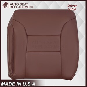 Ruby Red Synthetic Leather Seat Cover: Chevy Tahoe, Suburban, Silverado (1995-1999) Made in USA Driver Top
