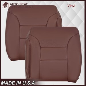 Ruby Red Synthetic Leather Seat Cover: Chevy Tahoe, Suburban, Silverado (1995-1999) Made in USA Driver& Pass Tops