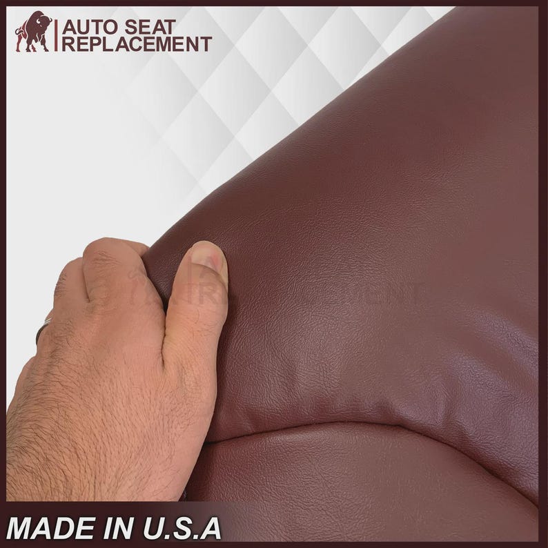 Ruby Red Synthetic Leather Seat Cover: Chevy Tahoe, Suburban, Silverado (1995-1999) Made in USA image 9