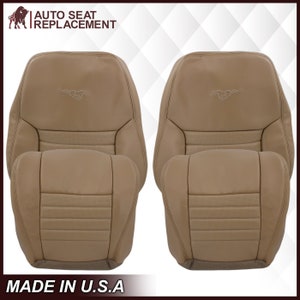 Mustang GT Convertible Seat Cover: Parchment Tan Leather, 1999-2004 (Made In USA)