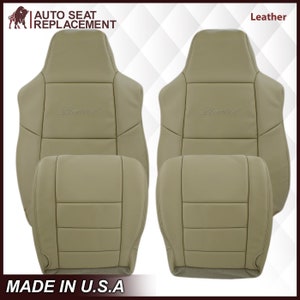 May include: Two beige leather car seat covers with the word "Limited" embroidered on the headrests. The covers are made in the USA.