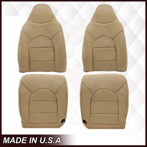 FORD F-250 350 BLACK/GREY LEATHER-LIKE CUSTOM MADE FIT FRONT BENCH SEAT COVER