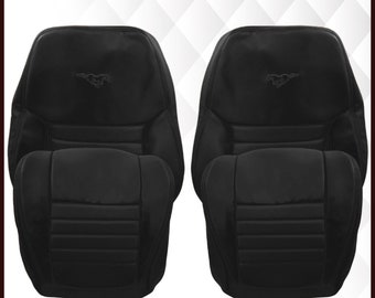 Ford Mustang GT Convertible Leather Seat Cover - Dark Charcoal Black (1999-2004) - Made in USA