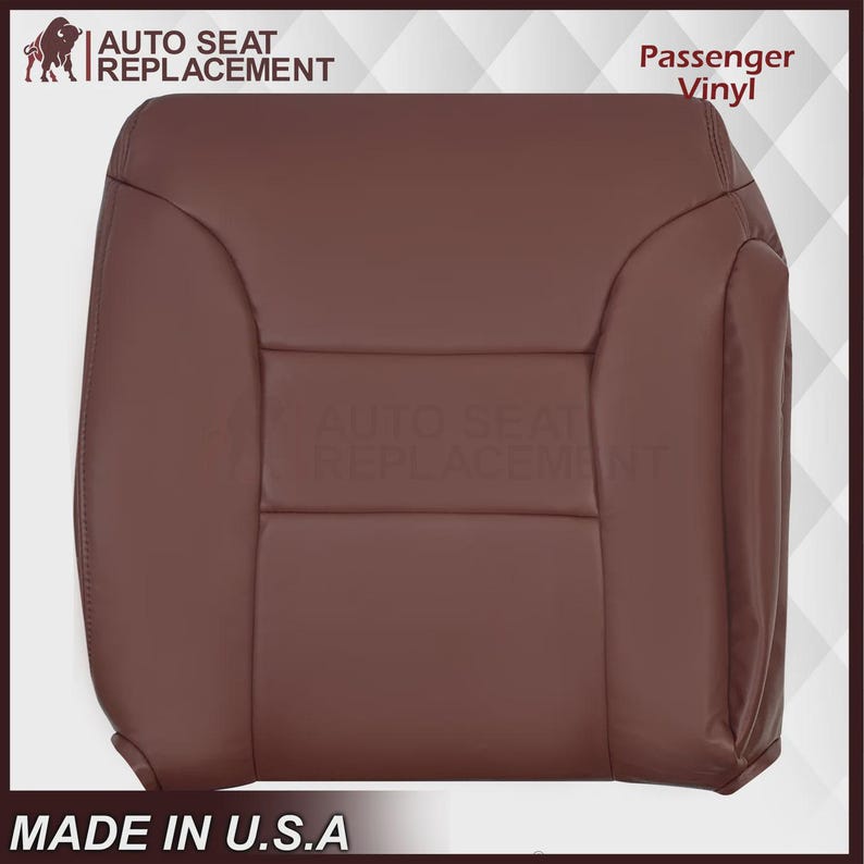 Ruby Red Synthetic Leather Seat Cover: Chevy Tahoe, Suburban, Silverado (1995-1999) Made in USA Passenger Top