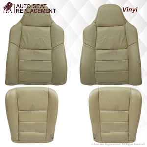 2003 2004 2005 2006 2007 Ford F250 F350 Lariat Super Duty Synthetic Leather (Vinyl), Medium Parchment Tan Replacement Seat Cover Made in USA