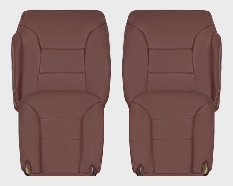 Ruby Red Synthetic Leather Seat Cover: Chevy Tahoe, Suburban, Silverado (1995-1999) Made in USA Front 2 Bottom 2 Top