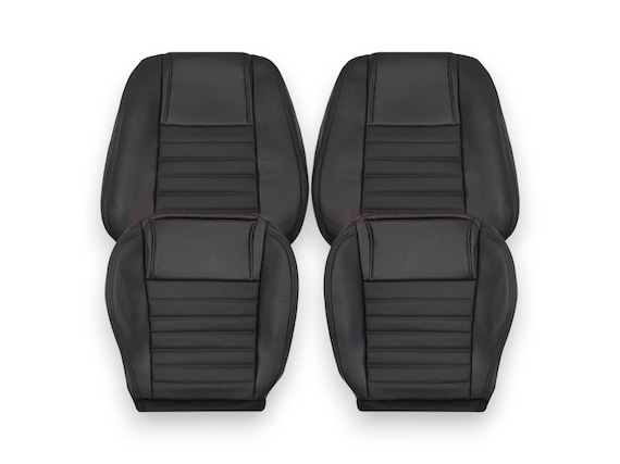 2005 - 2009 Seat Covers For Mustang V8 Dark Charcoal Black Perforated Leather