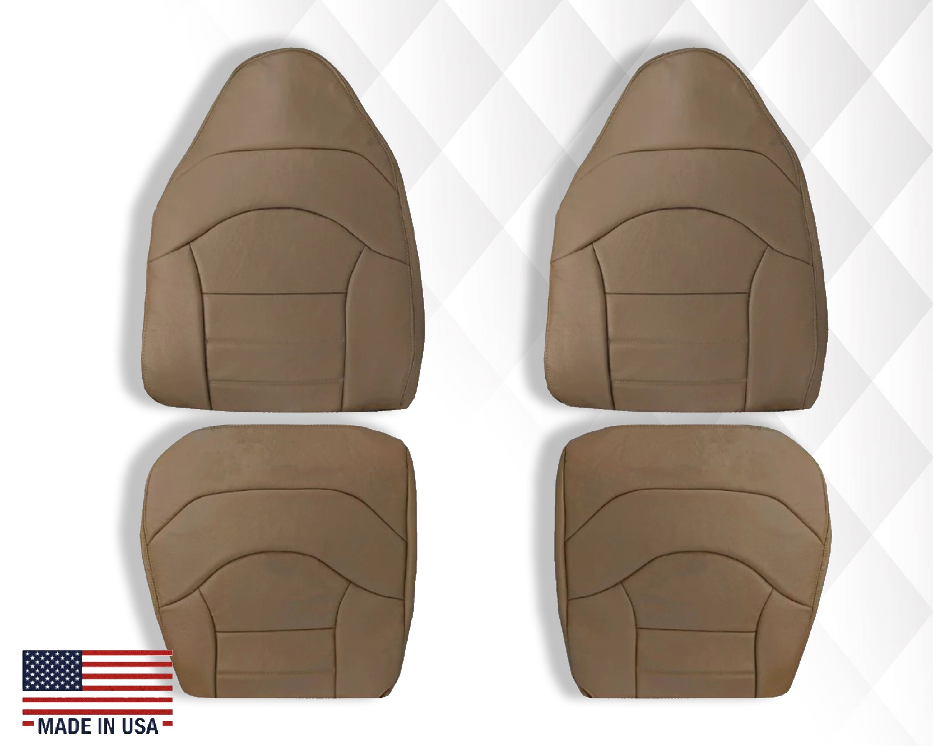 1999 2000 Ford F250 F350 F450 F550 XLT Driver & Passenger Tops Seat Cover Tan
