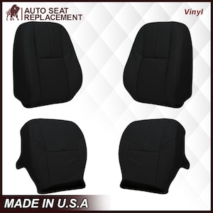 2007 2008 2009 2010 2011 2012 2013 2014 Chevy Tahoe Suburban Replacement Synthetic Leather (Vinyl) Seat Cover in Ebony Black, Made in USA
