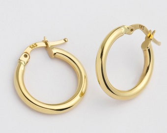 14k Gold Mini Gold Hoop Earrings, Women’s Modern Hoop Earrings, Dainty And Modern Huggie Hoop Earrings, Everyday Earrings, Girlfriend Gift