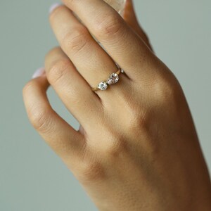 0.60 Ct Pink Morganite Diamond Ring, Gorgeous Engagement Ring, Dainty 14k Gold Promise Ring, Minimalist Wedding Ring, Diamond Solitaire Ring image 6
