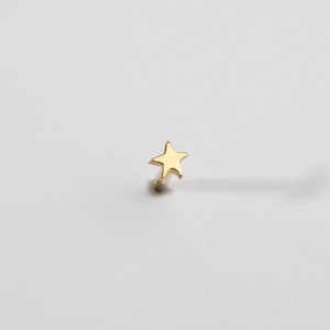 14k Solid Gold Star Earrings, Minimalist Gold Star Stud Earrings, Simple Gold Earrings, Tiny Star Stud, Fine Jewelry, Screw Back Earrings