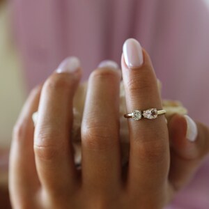 0.60 Ct Pink Morganite Diamond Ring, Gorgeous Engagement Ring, Dainty 14k Gold Promise Ring, Minimalist Wedding Ring, Diamond Solitaire Ring image 7