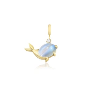 Whale Charm in 8K Yellow Gold – Ocean-Inspired Pendant or Bracelet Charm – Handmade Nautical Jewelry Gift