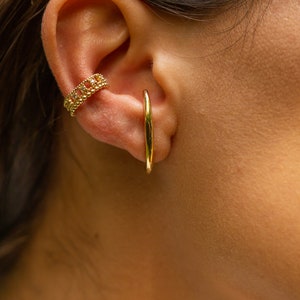 Set Of 3 Ear Cuffs Set, Bundle Diamond Earrings, Crystal Ear Cuff Set, Minimalist Ear Cuffs For Daily Use, Set Of Solid Gold Earrings
