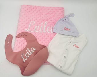 Customized Baby Set Bag Blanket Hat With Name
