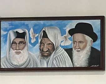 Judiaca Art ORIGINAL PAINTING by Rivka ash . holly and spiritual wall art