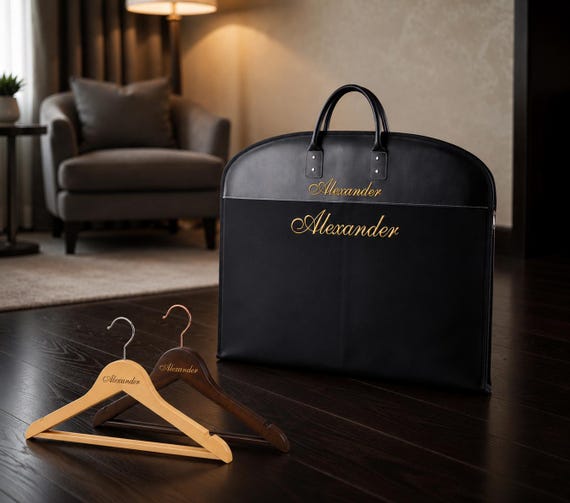 Custom Suit Bag High Quality Weatherproof Material , Embroidered Name Gift Ideas For Groom, Men And Women Gifts