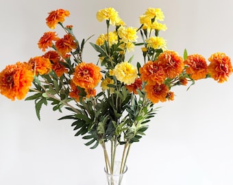 Ringelblumen Stem Wildblumen Orange Gelb Ringelblumen Faux Seide künstliche Blumen Stengel x 1
