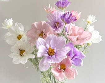 Faux Silk Cosmos Flower Spray: DIY Wedding Bouquet Wildflowers Stem