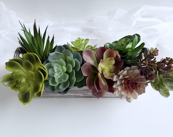 Artificial Succulent Faux Succulents Cactus Greenery Home Decor DIY Terrarium Pot Plant Arrangement