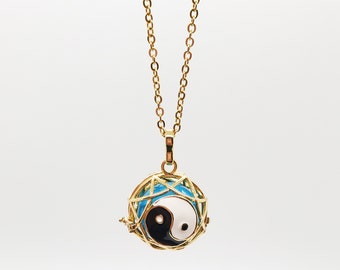 Ying & Yang Harmony Ball Necklace, Chime Pendant, Angel Caller, Mexican Bola, Pregnancy Bell.