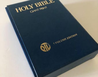 PTL CLUB Holy Bible KJV 7 Volume Edition Large Print Red Letter Boxed Set 1976