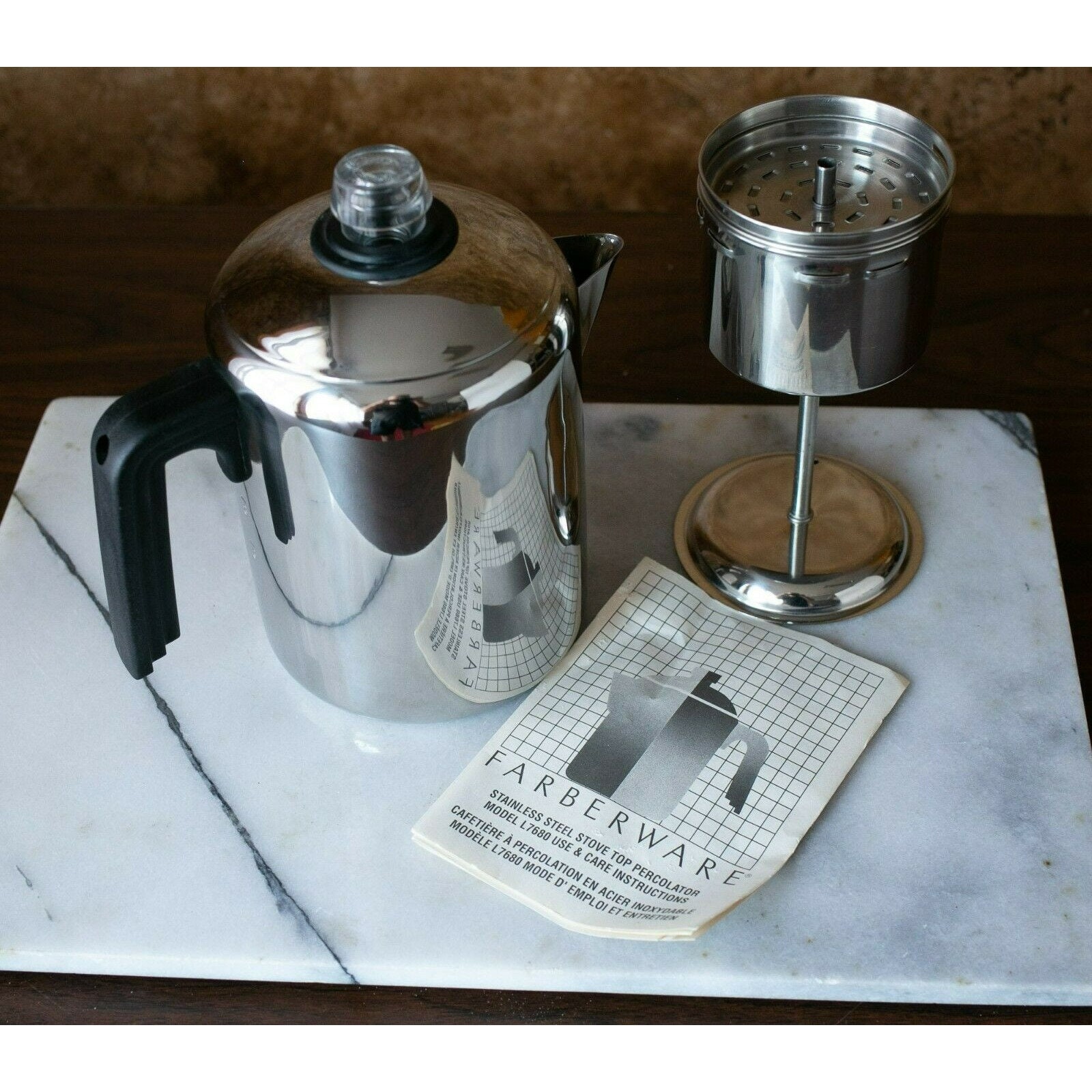 Farberware Stove Top Percolator Coffee Pot 4-8 Cup Stainless Steel