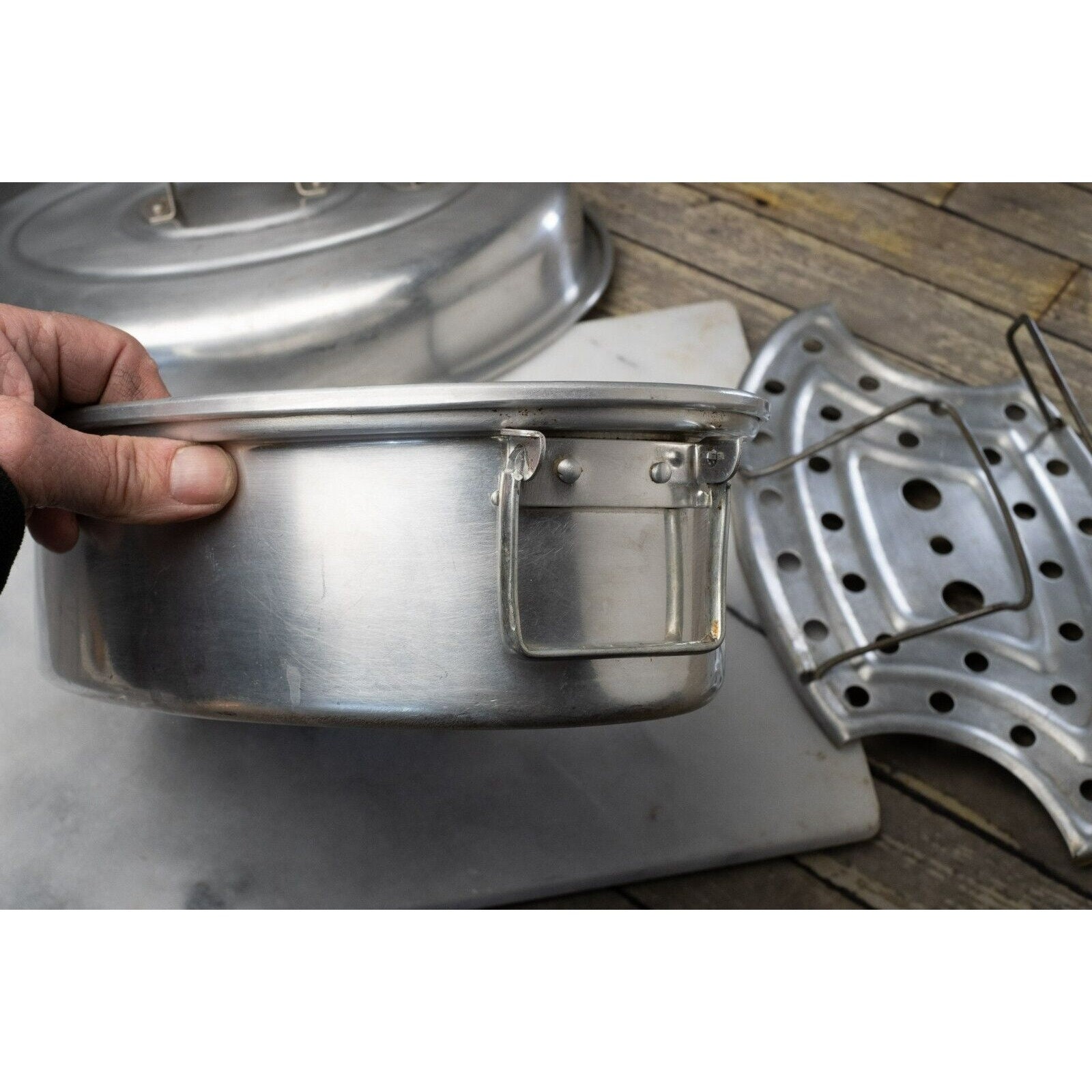 Vintage MIRRO Aluminum Oval Roaster Pan Vented Lid With Trivet - Etsy