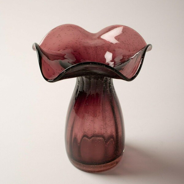Hand Blown Bubble Glass Vase Etsy