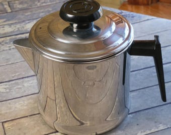 Lifetime Drip-O-Lator Stovetop Percolator 2 Quart Stainless BASE & LID ONLY