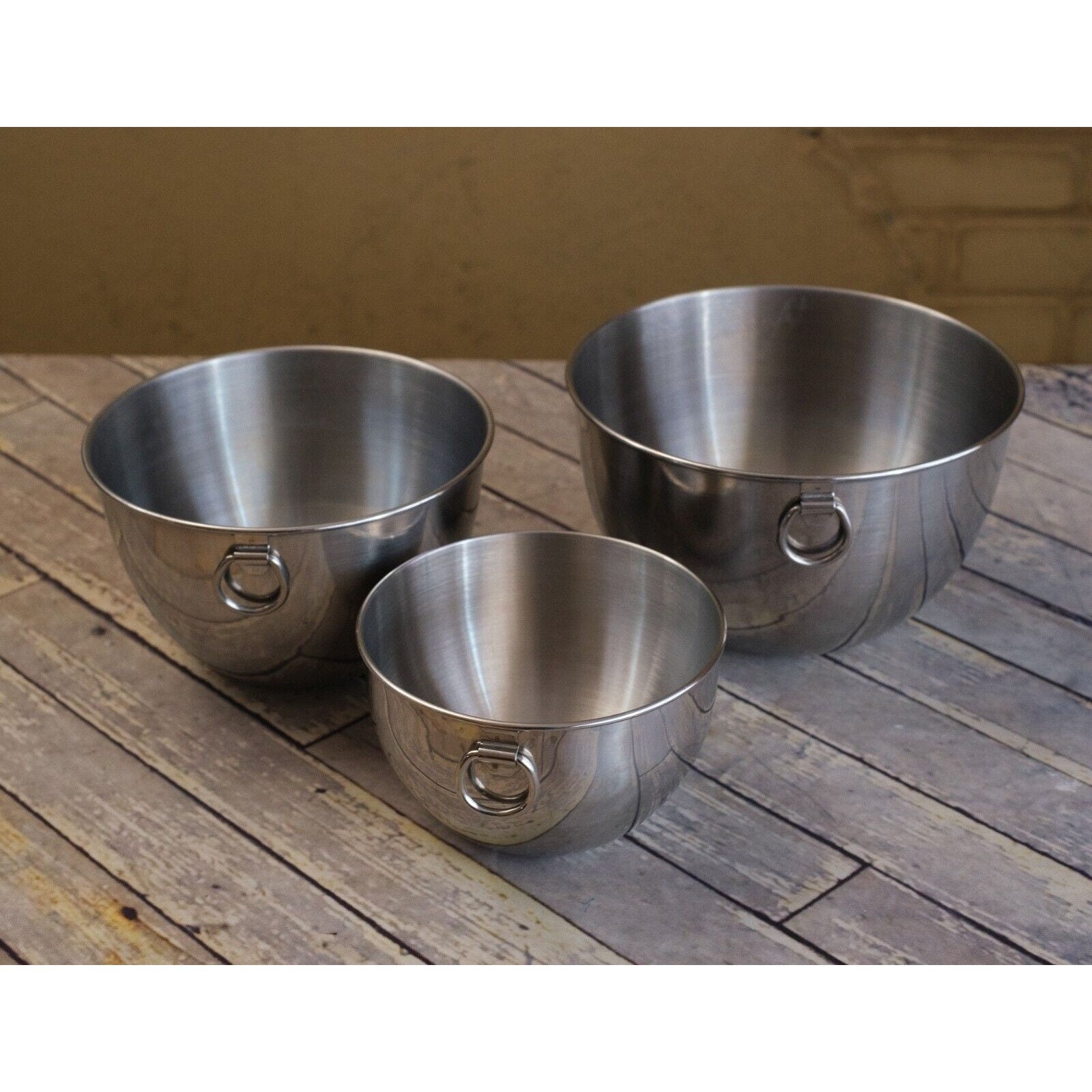3-Piece Stainless Mixing Bowls with Lids & Non-Skid Base, Blue Sold by at Home