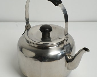 FARBERWARE Tea Kettle Pot 7020 Quart Stainless Steel 1960s CLEAN