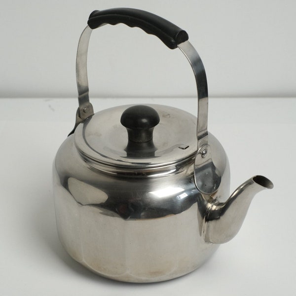 FARBERWARE Tea Kettle Pot 7020 Quart Stainless Steel 1960s CLEAN