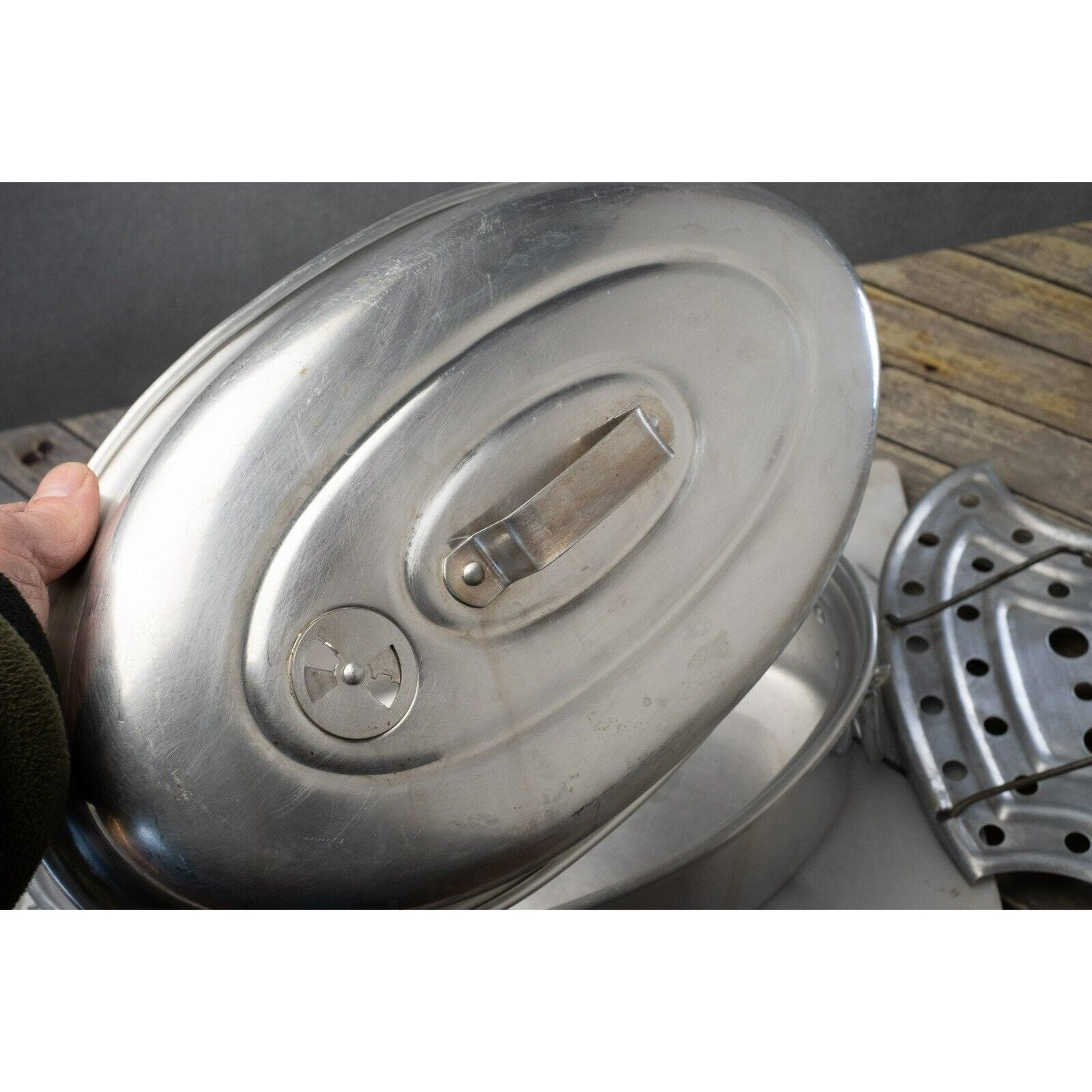 Vintage MIRRO Aluminum Oval Roaster Pan Vented Lid With Trivet - Etsy