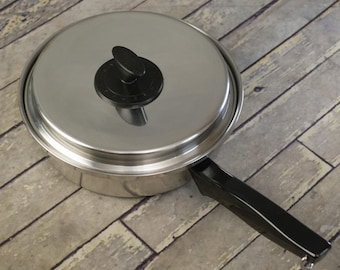 EKCO PRUDENTIAL WARE Stainless Steel 9” Saute or Fry Pan with Lid