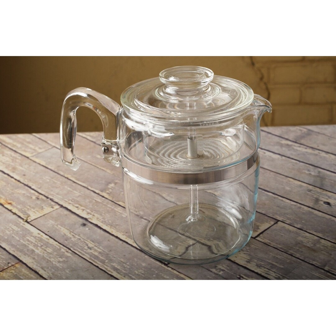 Vintage PYREX CORNING FLAMEWARE Glass Stovetop Percolator 8 Cup 7759