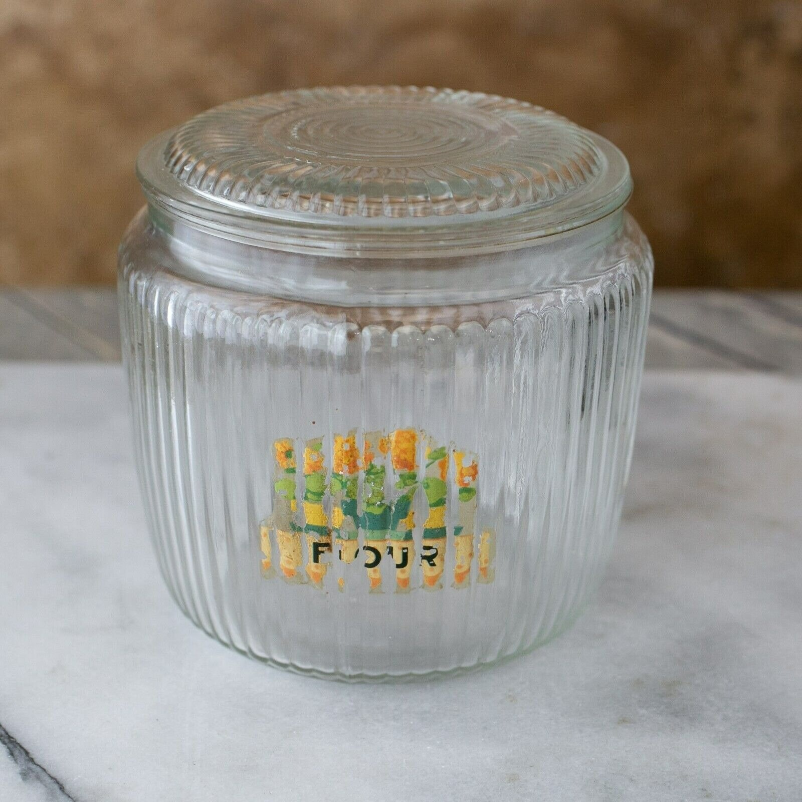 RIBBED GLASS JARS with Glass Lids, 24 oz. $16.99 - PicClick